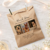 Sachets En Papier Merci Pet Thème 3 Empreinte de patte photo (Coupé)