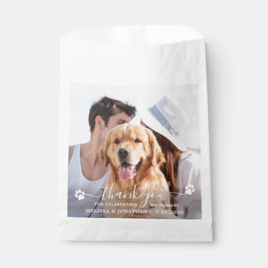 Sachets En Papier Merci photo moderne Pet Dog Treat Mariage (Devant)