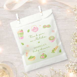 Sachets En Papier Merci pour cette Baby Shower Matcha Tea Baby Girl