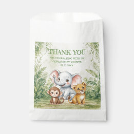 Sachets En Papier Merci pour la Baby Shower Thème Jungle Tropicale W