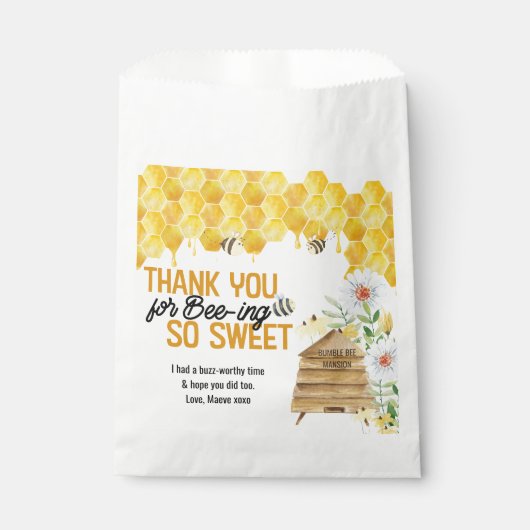 Sachets En Papier Merci pour l'abeille si doux Beehive Honeycomb (Devant)