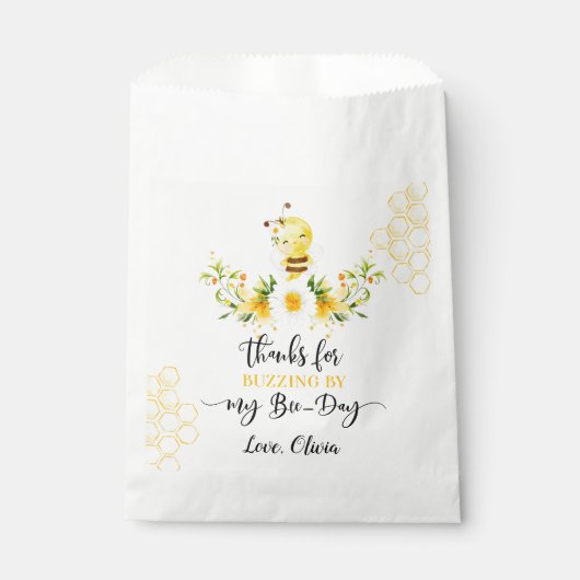 Sachets En Papier Merci pour le buzz par mon apiculture jour mignon (Devant)