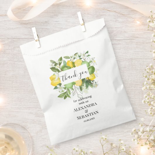 Sachets En Papier Merci pour venir Lemony Mariage Sweet (Coupé)