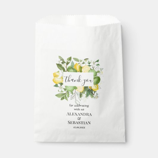 Sachets En Papier Merci pour venir Lemony Mariage Sweet (Devant)