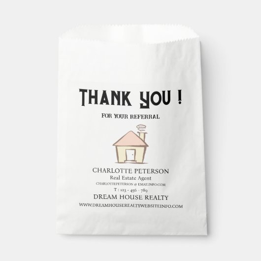 Sachets En Papier Merci Pour Votre Agent Immobilier De Référence (Devant)