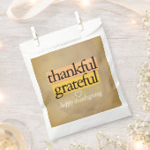 Sachets En Papier Merci. Reconnaissant. Bon thanksgiving. (Coupé)