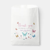 Sachets En Papier Merci rose mignon papillon filles Baby shower (Devant)