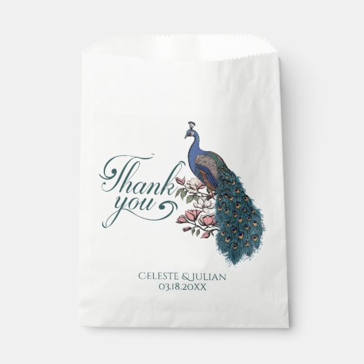 Sachets En Papier Merci russe Turquoise Peacock (Devant)