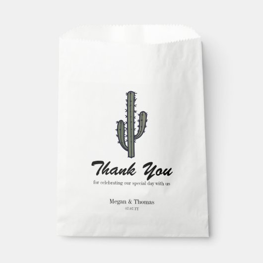 Sachets En Papier Merci rustique Cactus Mariage Treat (Devant)