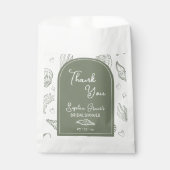 Sachets En Papier Merci Sage Green Seashells Doodles (Devant)