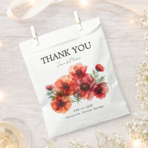 Sachets En Papier Merci Sérénade de Pétales Écarlates