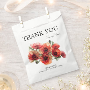 Sachets En Papier Merci Sérénade de Pétales Écarlates