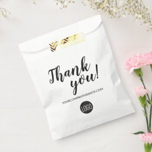 Sachets En Papier Merci simple personnalisé du logo d'entreprise