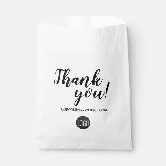 Sachets En Papier Merci simple personnalisé du logo d'entreprise (Devant)
