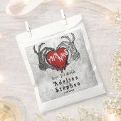 Sachets En Papier Merci Skeleton Hands Red Heart Halloween Mariage (Coupé)