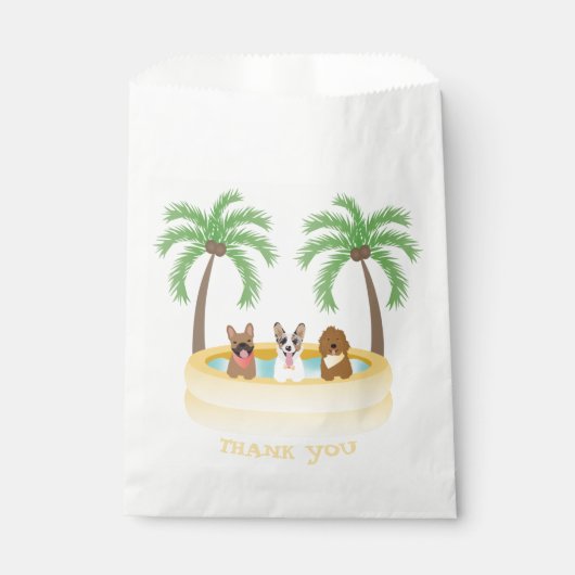 Sachets En Papier Merci Summer Dogs Piscine (Devant)