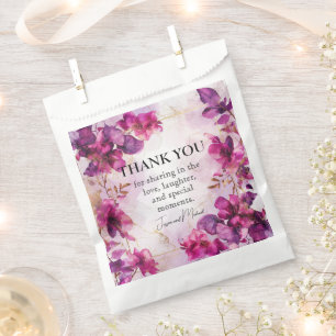Sachets En Papier Merci violet Fuchsia Enchantement : Aquarelle