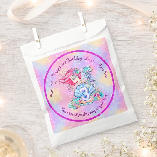 Sachets En Papier Mermaid 3e anniversaire Modifier Modifier Modifier (Coupé)