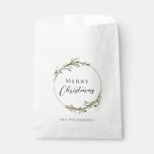 Sachets En Papier Merry Christmas Minimalist Wreath (Devant)