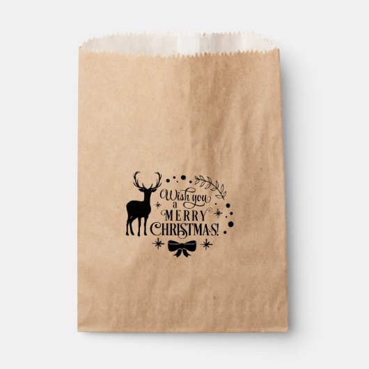 Sachets En Papier MERRY CHRISTMAS Reindeer Offre de vacances (Devant)