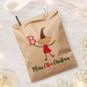 Sachets En Papier Merry Elfin Noël Monogramme Elf Funny Holiday (Coupé)