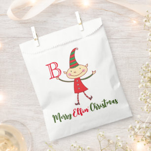 Sachets En Papier Merry Elfin Noël Monogramme Elf Funny Holiday