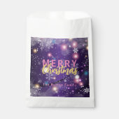 Sachets En Papier Merveilleux Noël hivernal violet brillant (Devant)
