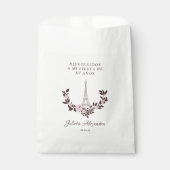 Sachets En Papier Mes Quinze années Conception Florale Grille Eiffel (Devant)