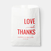 Sachets En Papier Message typographique d'amour rouge chaud (Devant)