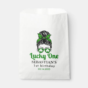 Sachets En Papier Messy Bun Lucky One 1st Birthday Girl