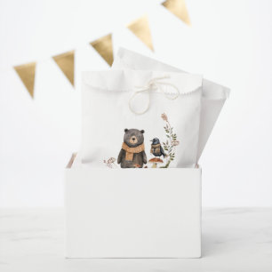 Sachets En Papier Mignon Automne Fête de Bébé en Forêt de Bois