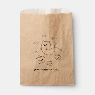 Sachets En Papier Mignon Chat Fantôme d'Halloween Citrouilles Chauve