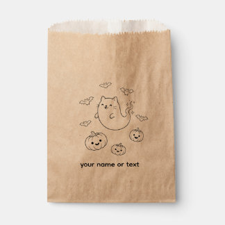 Sachets En Papier Mignon Chat Fantôme d'Halloween Citrouilles Chauve