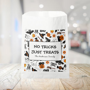 Sachets En Papier Mignon et Effrayant Halloween Noir et Orange