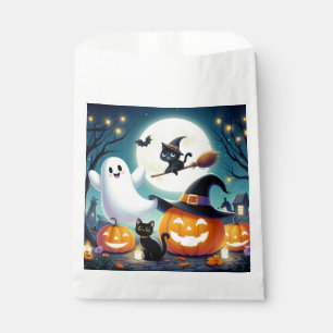 Sachets En Papier Mignonne, citrouille d'Halloween, chat & fantôme
