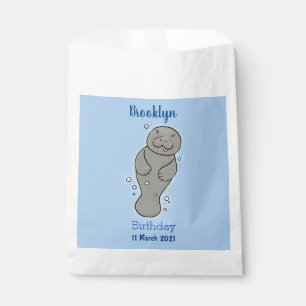 Sachets En Papier Mignonne manatée bébé avec bulles illustration