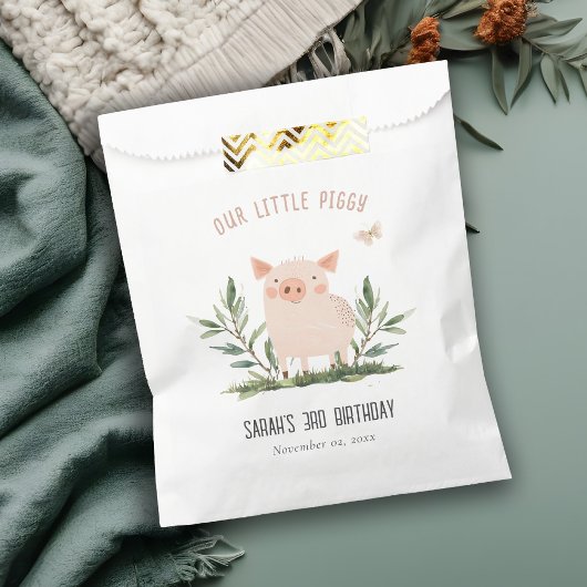 Sachets En Papier Mignonne petit porc de ferme Anniversaire de enfan