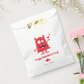 Sachets En Papier Mignonne Saint Valentin Coeurs de Monstre Rouge (Scellé)