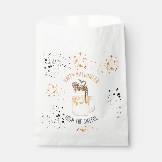 Sachets En Papier Milkshake Fou Extrême Halloween Tricoter Ou Traite (Devant)