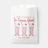 Sachets En Papier Milkshake rose Crème de glace Social Anniversaire (Devant)
