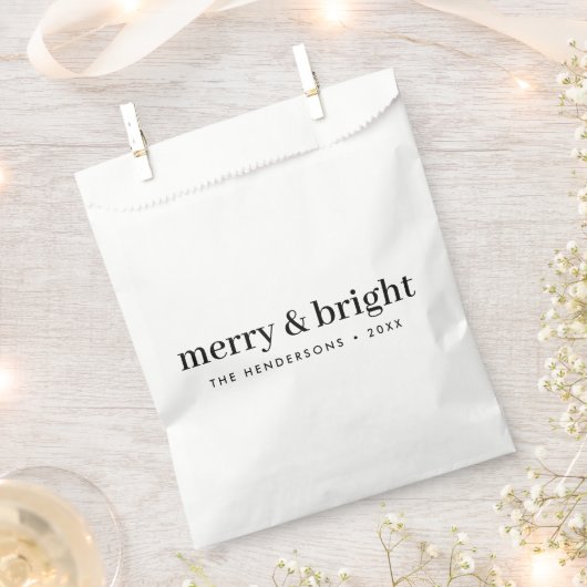 Sachets En Papier Mini-Christmas | Merry and Bright Simple White (Coupé)