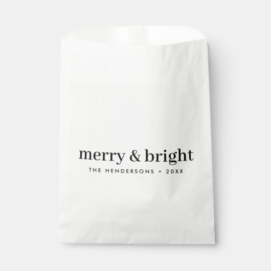 Sachets En Papier Mini-Christmas | Merry and Bright Simple White (Devant)
