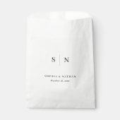 Sachets En Papier Minimal et chic | Mariage noir et blanc (Devant)