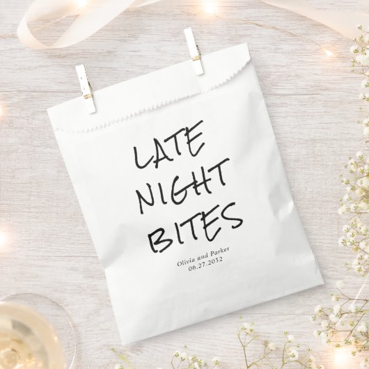 Sachets En Papier Minimalist Late Night Bites Wedding (Coupé)