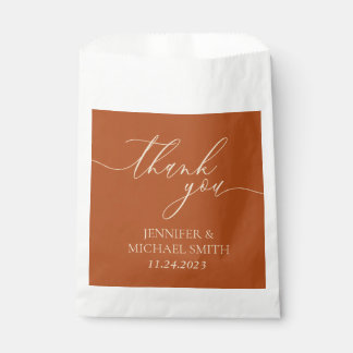Sachets En Papier Minimaliste propre Merci beige script terre cuite