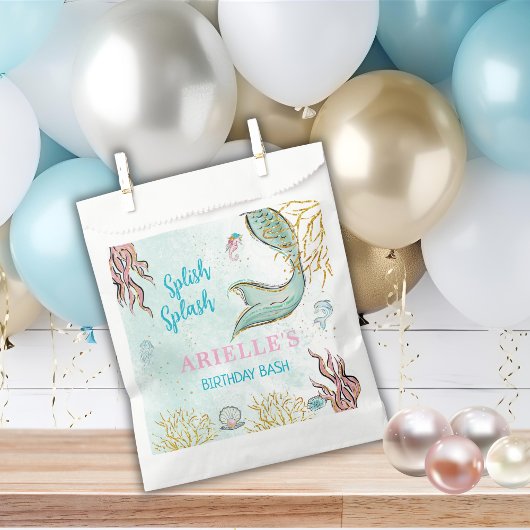 Sachets En Papier Mint Glitter Mermaid tail under the sea 