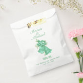 Sachets En Papier Mint Green Bells Mariage Favor Bag Noms et Date (Scellé)