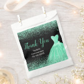 Sachets En Papier Mint Green Dress Faux Glitter Quinceanera (Coupé)