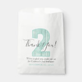 Sachets En Papier Mint Polka Dot Merci bois 2e anniversaire Custom (Devant)
