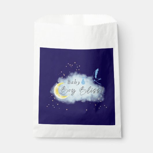 Sachets En Papier Minuit Blue Starlit Baby Boy Bliss Stork (Devant)